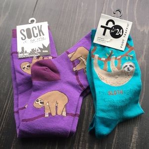 Two pairs brand new sloth socks women’s